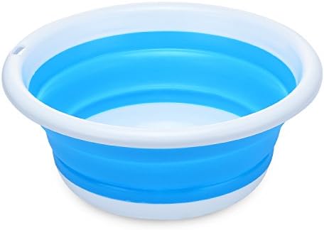 Collapsible Dish Tub,PerHomeAid Multi-purpose Lightweight Round Collapsible Wash Sink Basin,BPA-Free,Great for Home,Bathroom, Outdoor Camping Fishing(Green)