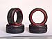 Hoppin Hydros 4 Low Pros Profile Tires with Redwalls (for Hobby Model Kits) 1/24 1/25 Scale