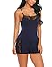 Avidlove Women Sleepwear Lace Pajamas Set Shorts Nightwear Camisole Short Sets Navy Blue Small