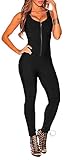 Women Sexy Sleeveless Skinny Exercise Yoga Jumpsuits Zipper Bodysuits Dance 02 S
