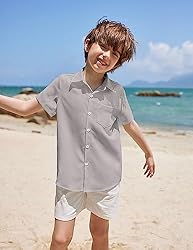 COOFANDY Toddler Boys White Button Down Shirt Kids