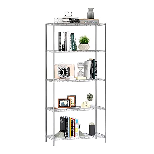 HOMEFORT 5Tier Wire Shelving Unit, Extra Wide Metal Storage Rack, Free Standing Rack, Durable