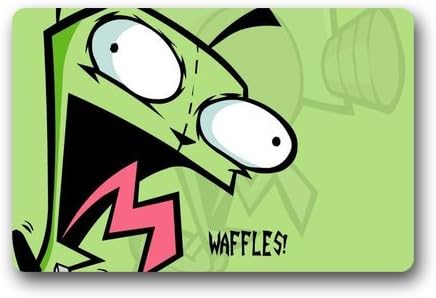 Charm shop Anti - slip Door Mat Home Decor,Cartoon Invader Zim Green Indoor Outdoor Entrance Rubber Doormat 23.6 X 15.7 Inches