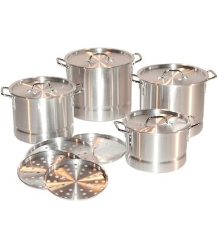 BrylaneHome Pcs Set (6/8/12) Quart Stainless Steel Stockpot With