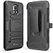 Galaxy S5 Case, i-Blason Kickstand Prime Series Dual-Layer Holster Case Locking Belt Swivel Clip for Samsung Galaxy S5 (Black)