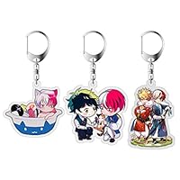 Cue Tee Store My Hero Academia Anime(Boku no Hero Academia) Manga Acrylic Double-Sided Keychain Novelty Accessory Key Ring(about 2.17" high H04-3pcs)