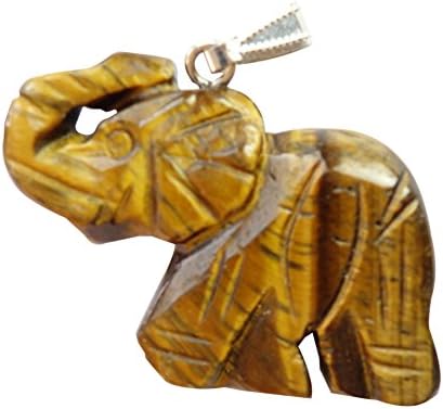 Teng Yu® Carved Tiger Eye Gem Elephant Pendant Bead