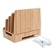 MobileVision Bamboo Charging Station & Multi Device Organizer Slim Version w/USB Charging Strip Included for Smartphones, Tablets, and Laptops