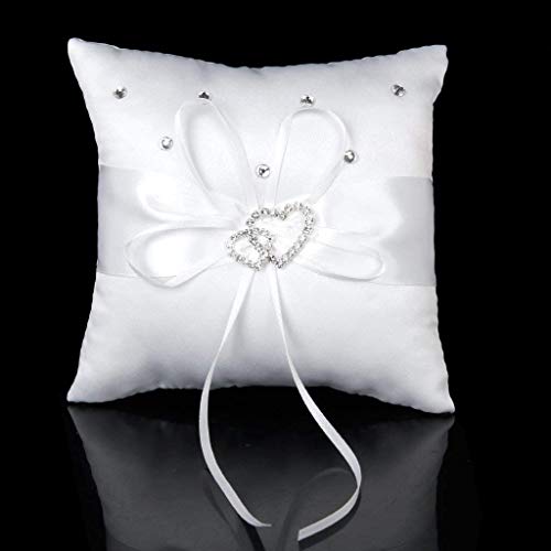 Potelin Ring Pillow Wedding Ring Bearer Cushion White 15 cm x 15 cm