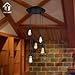 Unitary Brand Rustic Barn Metal Chandelier Max 200w with 5 Lights Black Finish