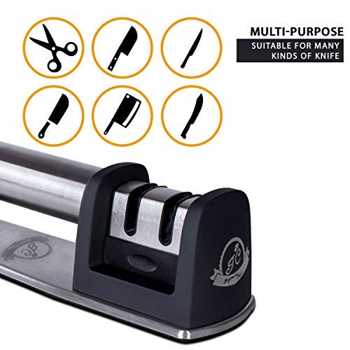 image for Adyeal Manual Knife Sharpener by Ingenious Chef Two Stage Sharpening K