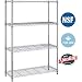 BestOffice 4 Shelf Wire Shelving Unit Garage NSF Wire Shelf Metal Large Storage Shelves Heavy Duty Height Adjustable Utility Commercial Organizer for 1000 LBS primary