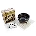 Crazy Dave's Matcha, Handcrafted Nagoya Matcha Bowl, Tea Ceremony Chawan, Tenmoku Glaze Edition, 300 Ml (10 Ounces), Dark Brown with a Single Hand Brushed White Swirl Painted on the Outside.
