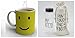 Heat transfer printing color changing ceramic mug smile face with gift is water bottle