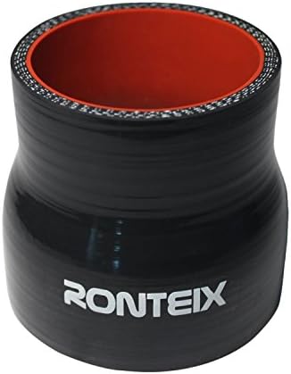 Ronteix 4-Ply High Performance Straight Reducers Silicone Hose 76mm Length (2.5''(63MM) to 2''(51MM), RED/BLACK)