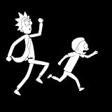 DECAL ADDICTION, INC | Rick And Morty Running WHITE Vinyl Car/Laptop/Window/Wall Decal