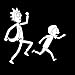 DECAL ADDICTION, INC | Rick And Morty Running WHITE Vinyl Car/Laptop/Window/Wall Decal