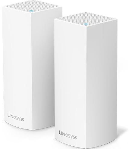 Linksys Velop AC4400 Tri-Band Mesh WiFi System (2-Pack, Renewed) - Covers Up To 4000 Sq Ft