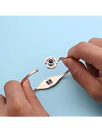 Jetloter I Love You - Brazalete de 100 idiomas en ónix redondo, oro rosa