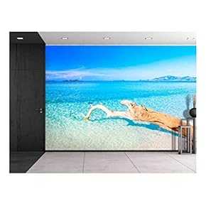 Large Wall Mural - Beautiful Clear Tropical Seascape | Self-Adhesive Vinyl Wallpaper/Removable Modern Decorating Wall Art - 66" x 96"