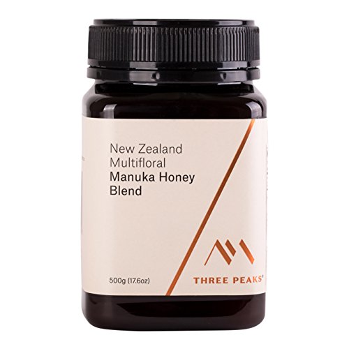 Three Peaks Manuka Honey New Zealand â€“ Multifloral Blend, 17.6oz (500 grams) - 100% Natural honey, Raw honey â€“ Healing Manuka honey