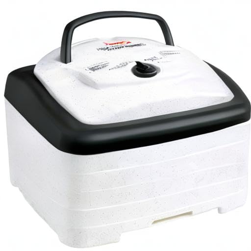 Nesco FD-80A Square Shaped Food Dehydrator, For Snacks, Fruit, Beef Jerky, White