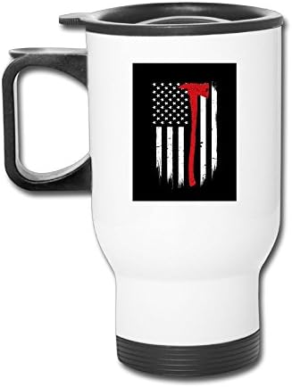 Firefighter Flag Thin Red Line Axe Fashion Stainless Steel Travel Coffee Blank Mug Car Coffee/Tea Mug Cup With Handle 400ML