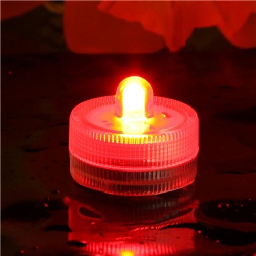 thumbnail image 2 of BlueDot Trading 24-Pack Red Submersible LED Tea Lights – Waterproof For Weddings 2 of 4