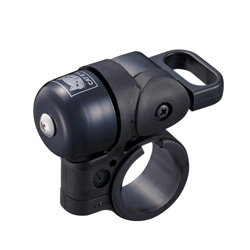 CatEye Oh-1500 Nido Bell Black Bike Bell Bicycle Bell with Loud Crisp Clear Sound, Road and Mountain Bike Bell Adults Kids