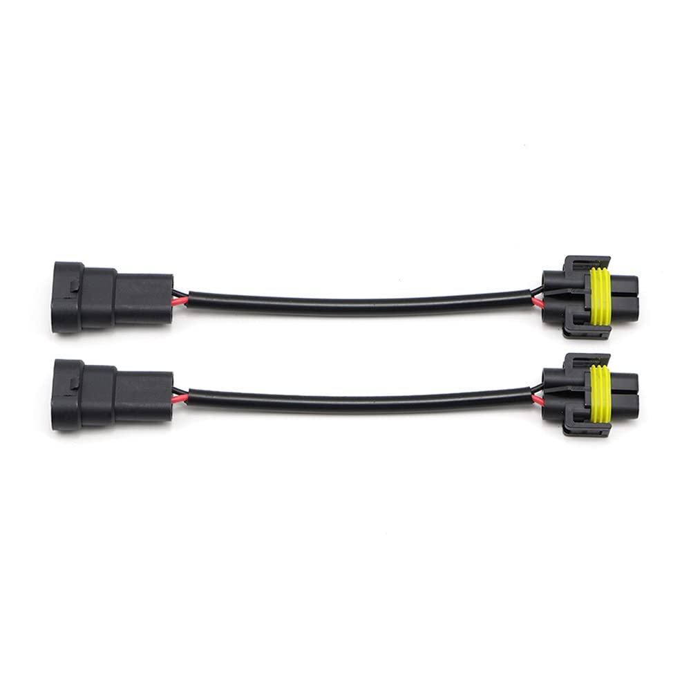 Photo 1 of Dreamseek 2Pcs Light Cable Convert Male H8/H9/H11 to 9006/HB4 Female Extension Conversion Wire Harness for Headlight Fog Lamp Bulb Socket Adapter