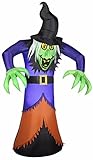 Halloween Inflatable 7' Evil Witch By Gemmy