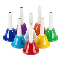 【The Best Deal】OriGlam 8 Note Diatonic Metal Hand Bells Set Musical Instrument for Kid Children Musical Toy Percussion Instrument