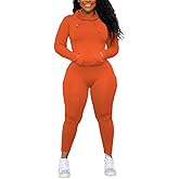 Mrskoala Two Piece Outfits For Women Workout Sets Long Sleeve Sweatsuit Tracksuits