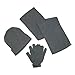 CTM Men's Knit Solid Hat Gloves and Scarf Winter Set
