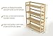 Stony Edge 4-Tier Folding Bookshelf | Natural Wood Finish | 45x32x11.5 Inches | Book Shelf for Books and Trinkets | No Assembly Required | Foldable & Small Bookshelf for Home and Office