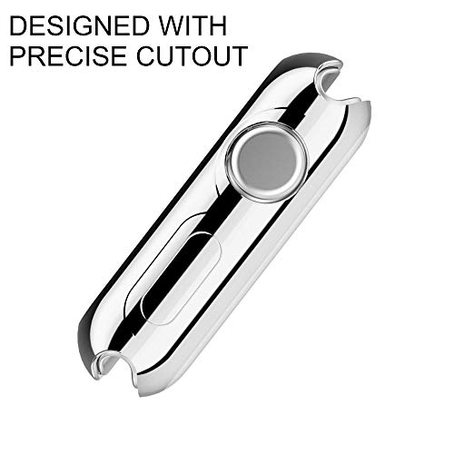 Case Compatible Apple Watch 42mm, Shock Proof Protective Silicone Bumper Resistant TPU Protector Case Cover Compatible with Apple Watch for 42mm Series 2,Series 3 (Silver, 42mm)