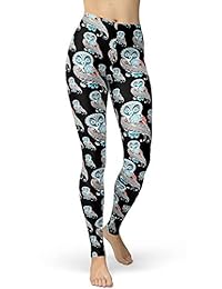 Leggings elásticos para dama, diseño de calavera de azúcar