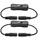 SoundOriginal 2pcs LED Strip Light Inline On/Off Switch Cable DC Jack 5.5x2.1mm Male to Female Connector, DC Jack Switch, LED Tape Light Connector, 12V Inline Rocker Switch DC Power Adapter Connector
