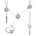 BESTTERN Multifunctional Aromatherapy Essential Oil Diffuser Necklace & Locket Bracelet with 316L Stainless Steel Tassel Pendant + 8Pads