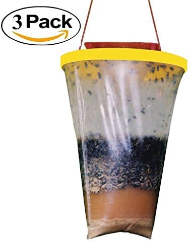 Non-Toxic Disposable Outdoor Fly Catcher Fly Traps – 3 Pack