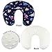 BORITAR Nursing Pillow Cover with Dinosaur Pattern Slipcover Minky for Boys and Girls, Super Soft Fabric with White Dotted Backing, Dark Blue