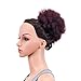 SWACC Afro Puff Drawstring Ponytail Kinky Curly Afro Clip on Updo Chignon Bun Hair Piece Extensions for African American Women Medium Size (1B/ Burgundy)