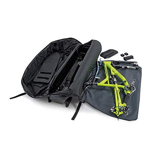 B&W International Padded Lightweight Zippered Bike Bag and Case II with 4 Wheels, Black - Thumbnail 3