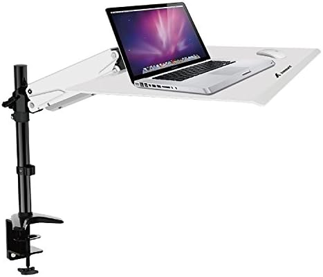 Inmount Laptop Mount Notebook Desk Stand Riser Holder Desktop Full Motion Adjustable Height with Large Platform Support 17.6 lbs (Black)