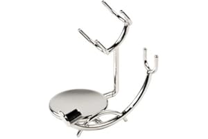 TACONIC SHAVE Chrome Razor and Shaving Brush Stand - Holds Straight Edge Razors, Barber Razors, Long Handle Double Edge Safety Razors, Cartridge Razors & Shave Brush