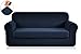 CHUN YI Stretch Loveseat Sofa Slipcover 2 Piece Sofa Cover, 2 Seater Couch Slipcover Coat Soft Washable Furniture Covers with Elastic Bottom, Checks Spandex Jacquard Fabric, Medium, Dark Blue/Navy