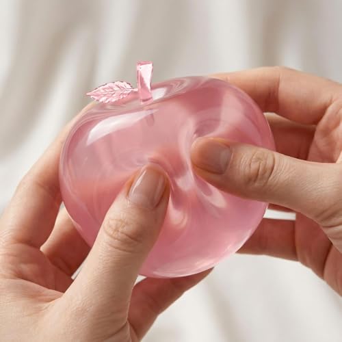 ORCHID M® Apple Squishy Stress Relief, Slow Rebound Pink Fruit Squeeze, Soft Squeezy Balls for Anxiety, Sensory Fruit Squishy for Pinching, Stress Balls Squeeze Alternative