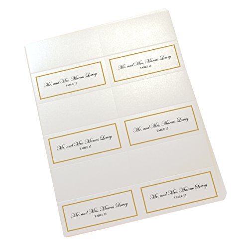 Documents and Designs Single Line Border Easy Print Place Cards (Select Color/Quantity), Champagne, Gold, Set of 150 (25 Sheets) - Thumbnail 4