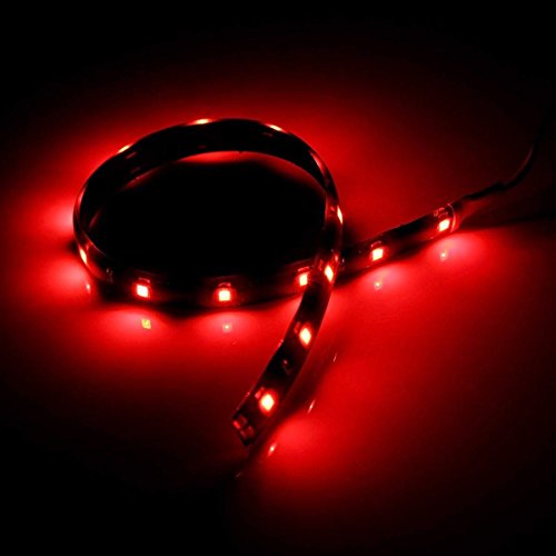 Partsam 2pcs Car Interior Under Dash Floor Decorative LED Lights Strip Red 2 x 12 15LED - Thumbnail 6