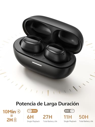 QCY MeloBuds A30 Auriculares Inalámbricos,Auriculares con Cancelación Activa de Ruido Adaptativa, 60dB ANC Hi-Res Audio Bluetooth 6.0 Auriculares, 8 Micrófonos ENC Clear Call Ear Buds,50 Horas,IPX5